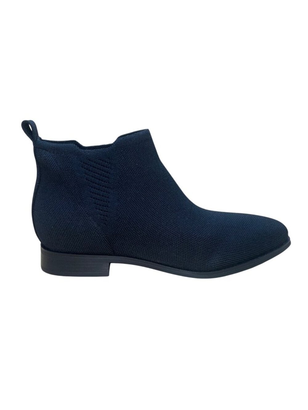 Vivaia Women’s Black Woven RPET Slip In Ankle Low Heel Booties Size 39.5